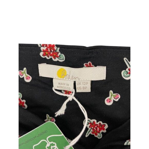 Boden Womens Dress UK 12P US 8P Fit & Flare Black Floral Midi V-Neck D0453 NWT - Picture 4 of 12